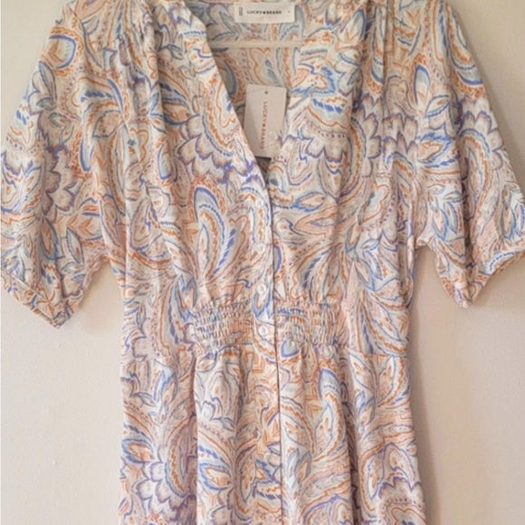 Lucky Brand Floral Shirt Button Down Midi Dress Size L NWT - Picture 5 of 7